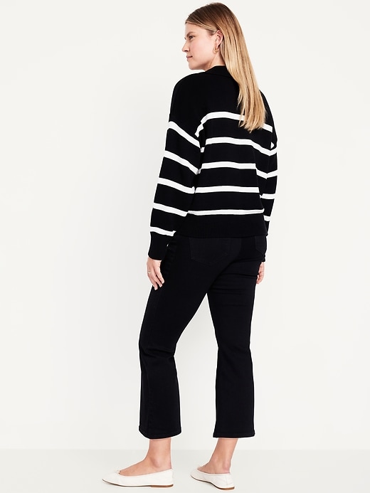 Image number 2 showing, Maternity Front Low-Panel Crop Flare Jeans