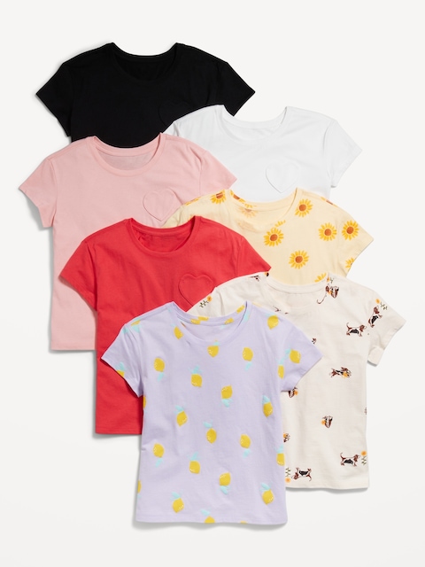 Softest Short-Sleeve Variety T-Shirt 7-Pack for Girls - Outside Fun