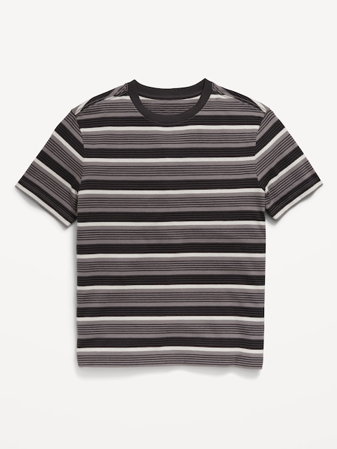 Softest Short-Sleeve Striped T-Shirt for Boys - Black White Stripe