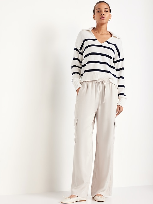 Image number 3 showing, Drapey Cargo Super Wide-Leg Pants