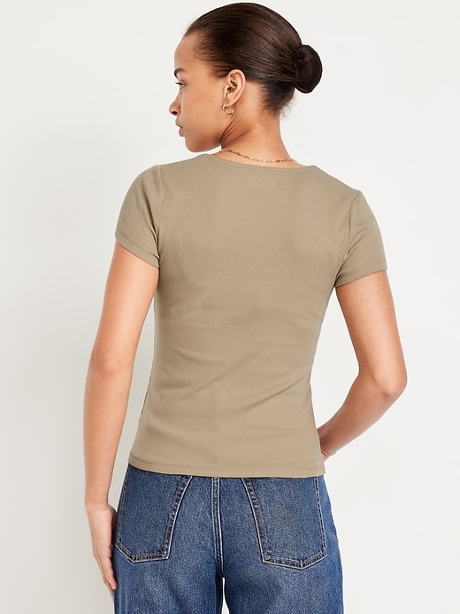 Image number 8 showing, Ribbed Square-Neck T-Shirt