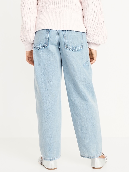 View large product image 2 of 4. High-Waisted Barrel-Leg Jeans for Girls