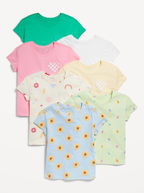 Softest Short-Sleeve Variety T-Shirt 7-Pack for Girls - Icons