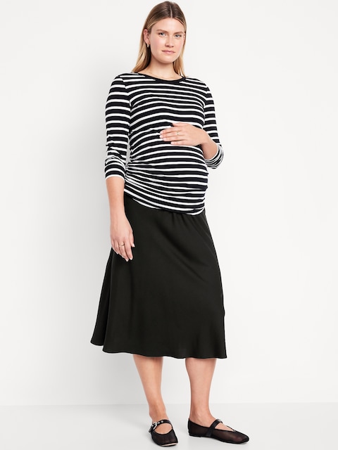 Maternity A-Line Midi Skirt - Black Jack