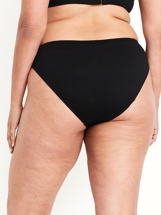 Image number 8 showing, Mid-Rise Textured Bikini Swim Bottoms