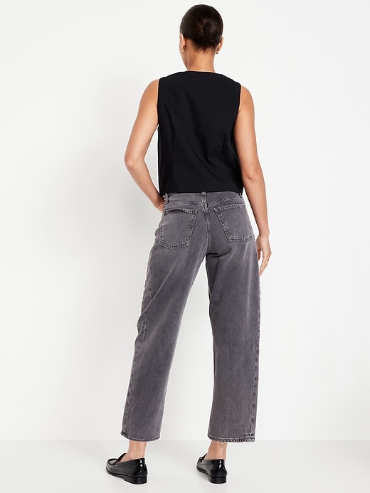 Image number 3 showing, High-Waisted Barrel Ankle Jeans