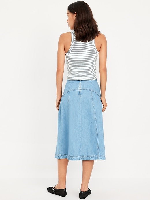 Image number 3 showing, Mid-Rise Jean Midi Skirt