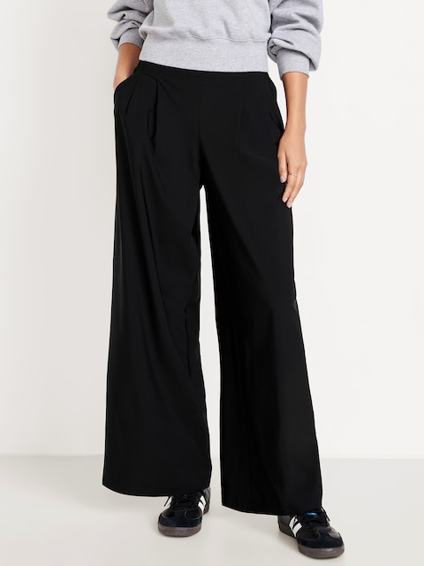 Extra High-Waisted SleekTech Pleated Trousers - Black Jack