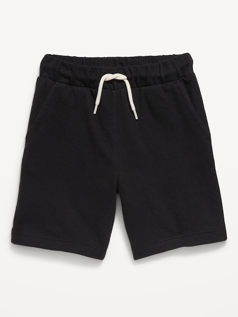 French-Terry Jogger Shorts for Toddler Boys - Black Jack
