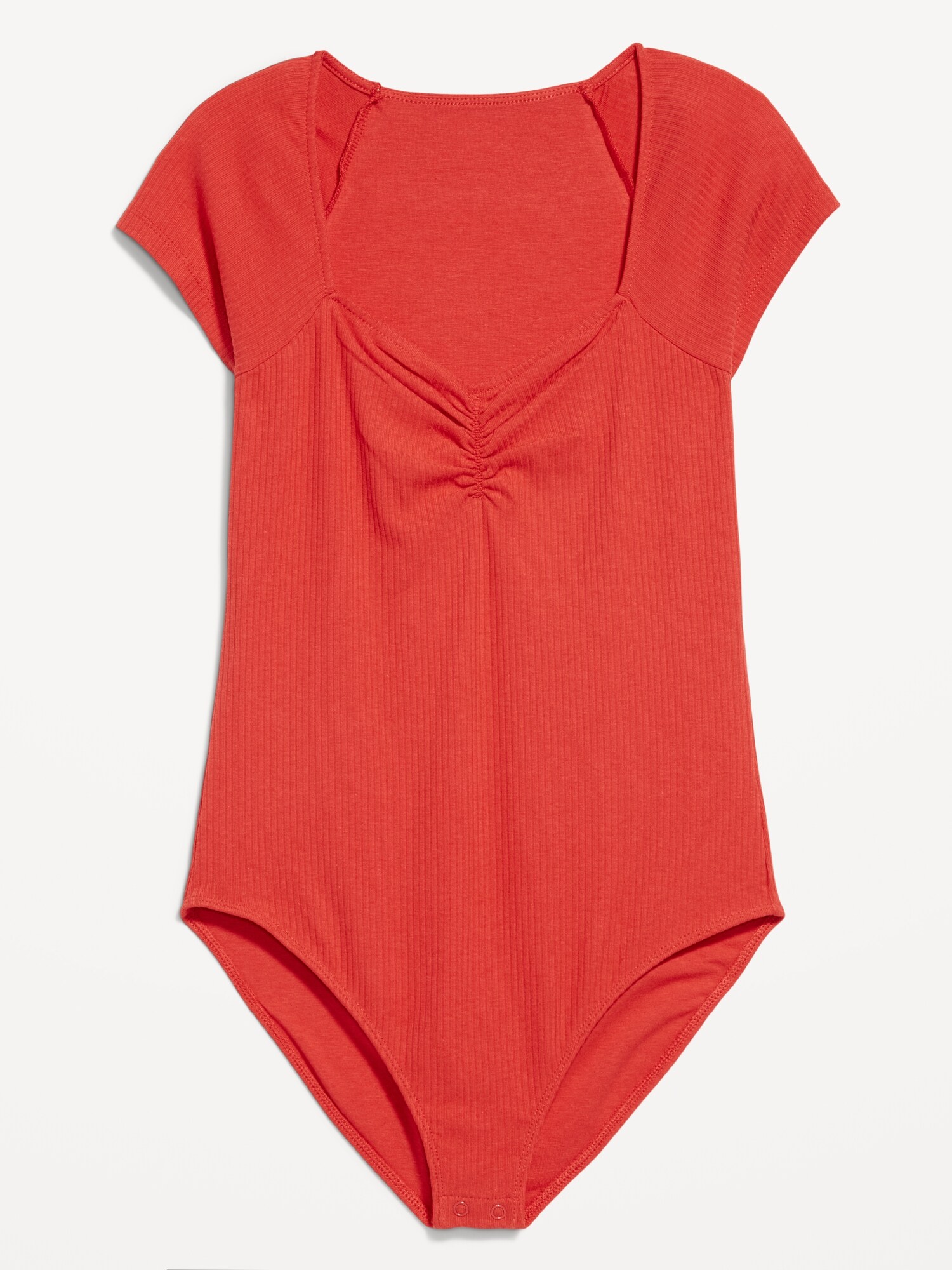 Боди Double-Layer Cinched — Old Navy, цвет: Яркий коралловый — фото 4