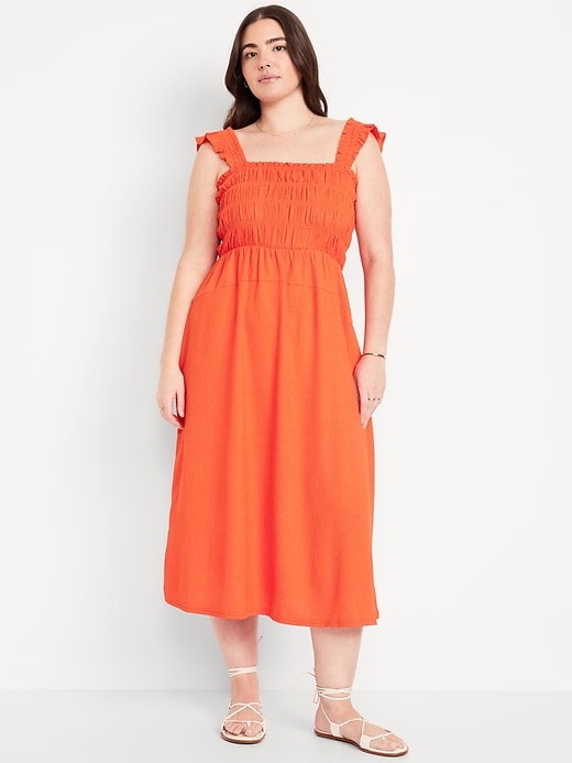 Image number 3 showing, Fit &amp; Flare Smocked Midi Dress