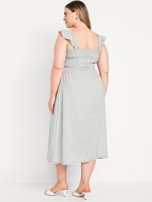 Image number 7 showing, Fit &amp; Flare Smocked Gingham Midi Dress