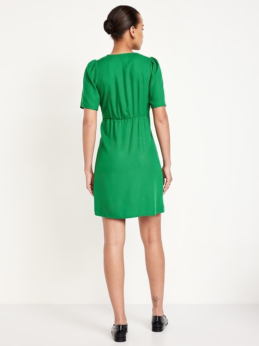 Image number 4 showing, Button-Down Crepe Mini Dress