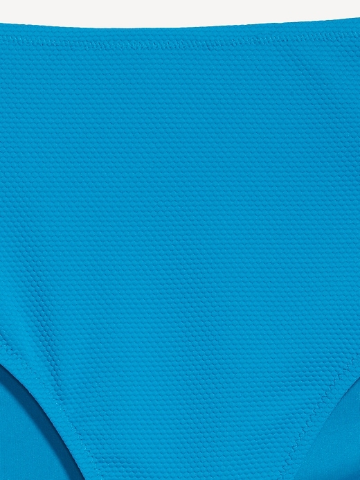 Image number 9 showing, High-Waisted Textured Bikini Swim Bottoms