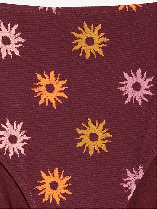 Image number 9 showing, High-Waisted Textured Bikini Swim Bottoms