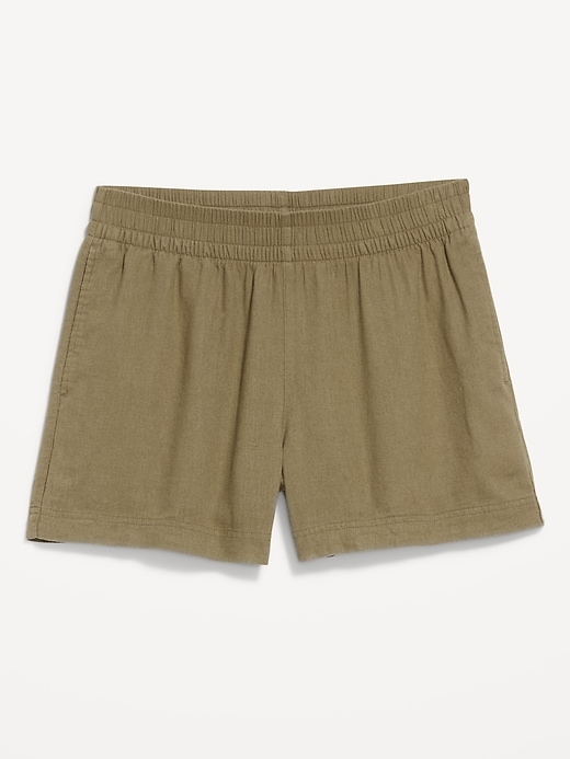 Image number 4 showing, High-Waisted Linen-Blend Shorts -- 3.5-inch inseam