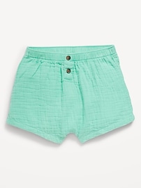 Image number 2 showing, Double-Weave Button-Front Shorts for Baby