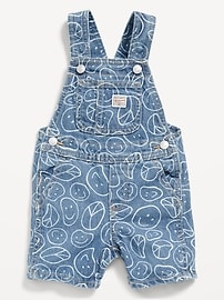 Image number 2 showing, Loose Printed Jean Shortalls for Baby