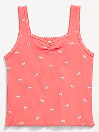 Image number 2 showing, Printed Fitted Ribbed Tank Top for Girls