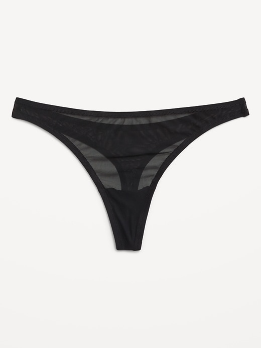 Image number 4 showing, Low-Rise Mesh Thong Underwear