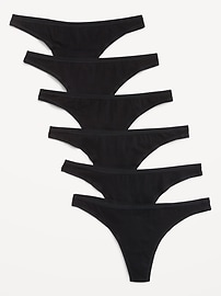 Image number 1 showing, 6-Pack Low-Rise Everyday Cotton Thong