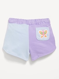 Image number 1 showing, Color-Block Graphic French-Terry Shorts for Toddler Girls