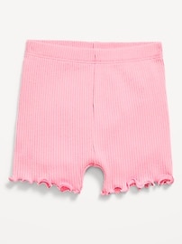 Image number 1 showing, Ribbed Lettuce-Edge Biker Shorts for Baby