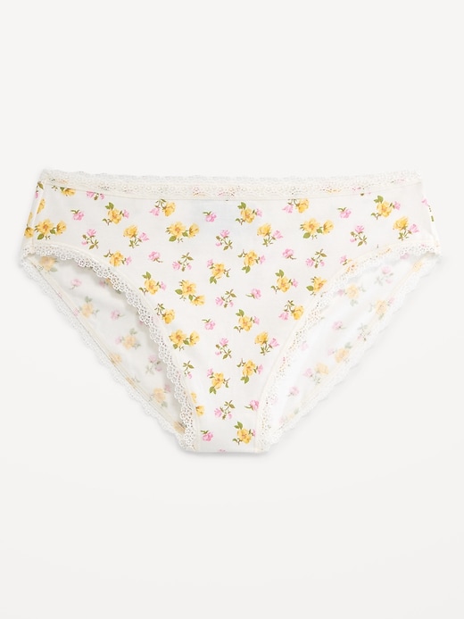 Image number 4 showing, High-Waisted Lace-Trim Bikini Underwear