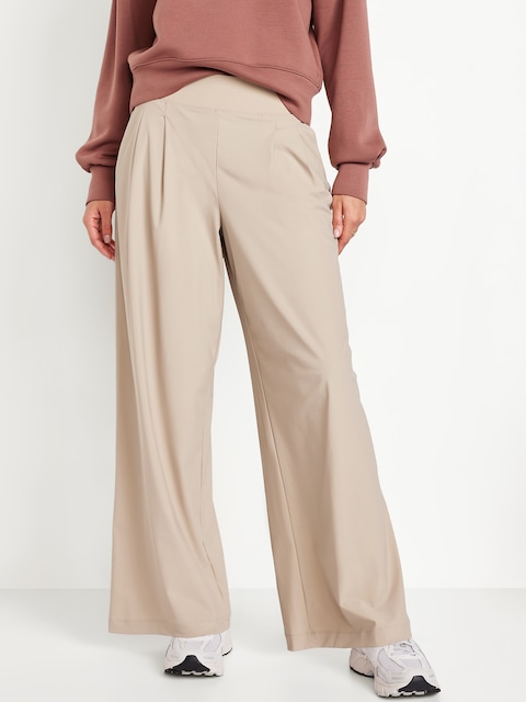 Extra High-Waisted SleekTech Pleated Trousers - Savanna Grass