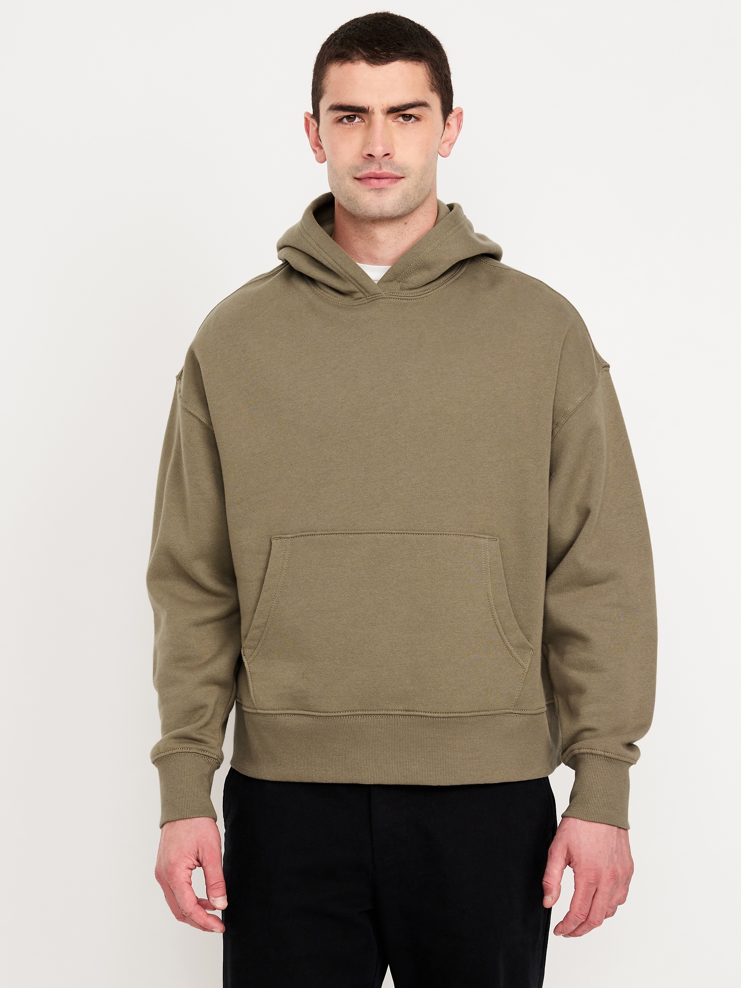 Oversized Cropped Essential Pullover Hoodie