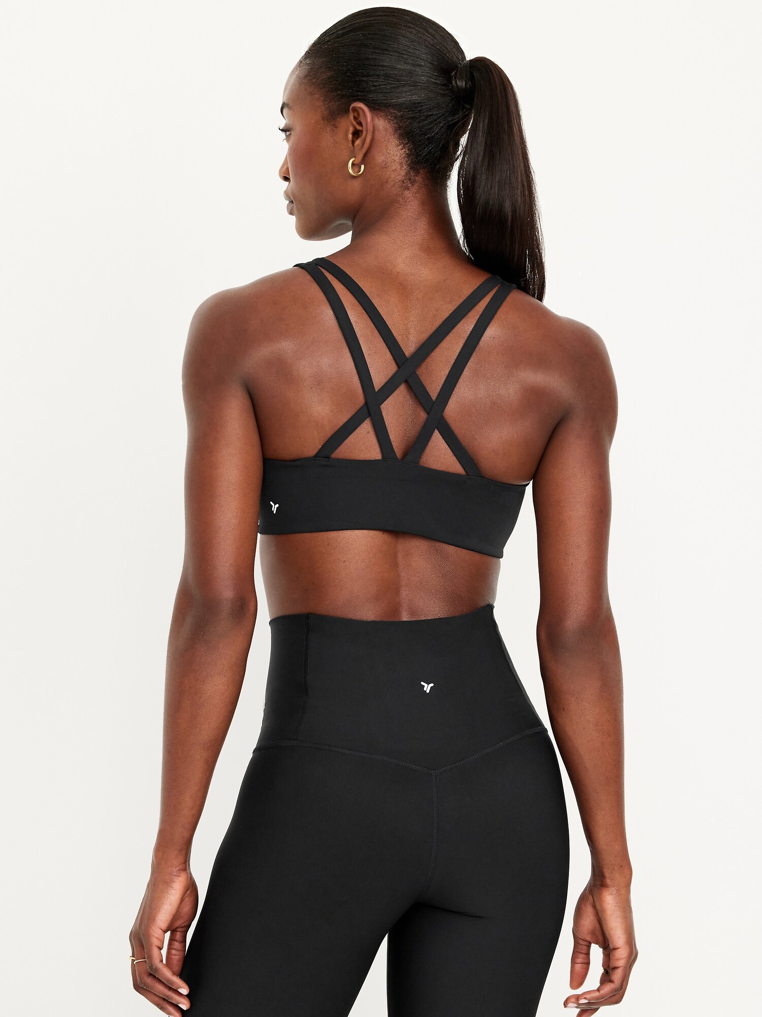 Спортивное бра PowerSoft Molded, на завязках — Old Navy, цвет: Чёрный — фото 2