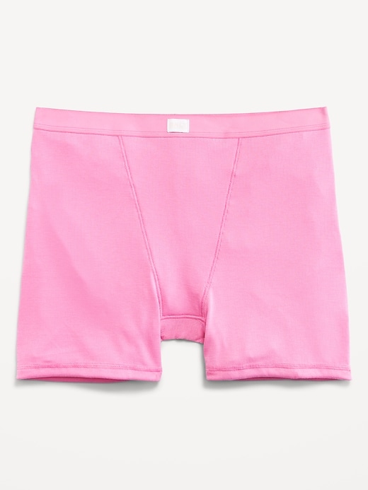 Image number 4 showing, High-Waisted Ribbed Boyshort Briefs -- 3-inch inseam