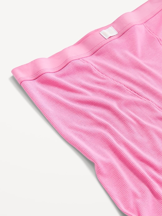 Image number 3 showing, High-Waisted Ribbed Boyshort Briefs -- 3-inch inseam