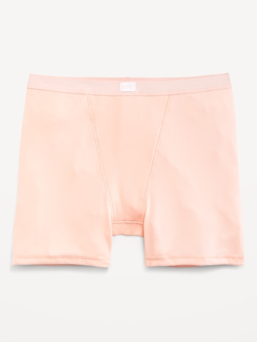 Image number 4 showing, High-Waisted Ribbed Boyshort Briefs -- 3-inch inseam