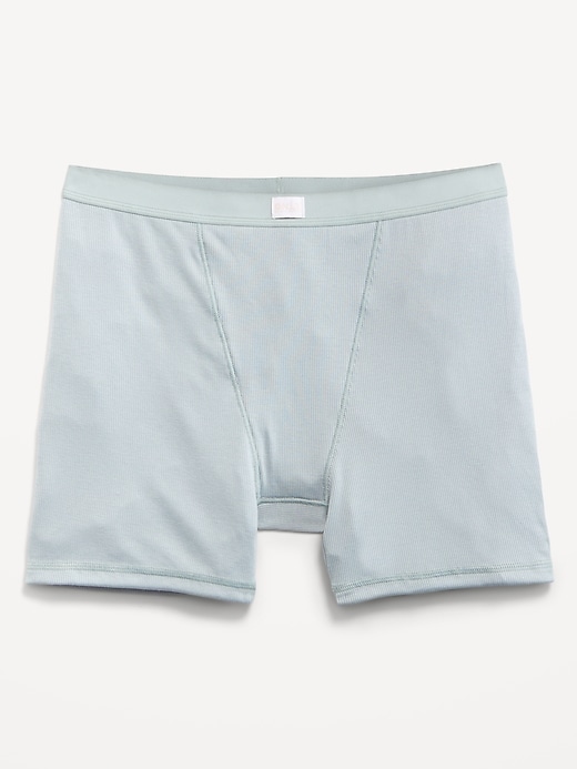 Image number 3 showing, High-Waisted Ribbed Boyshort Briefs -- 3-inch inseam