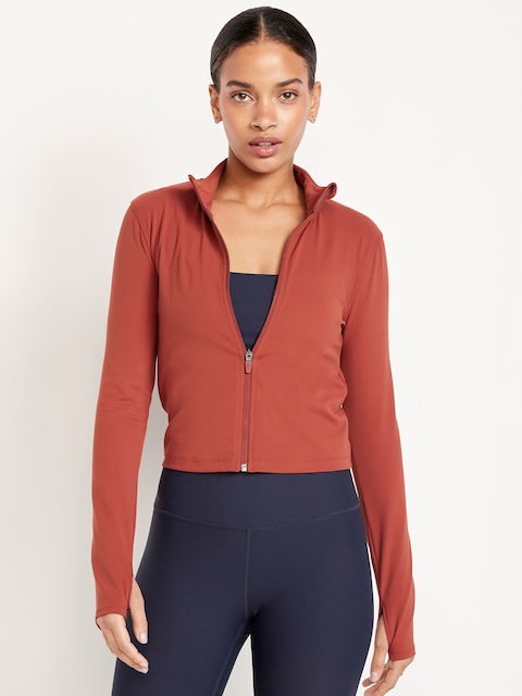 StudioSmooth Crop Full Zip - Cherry Birch