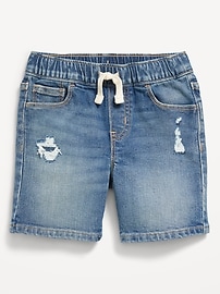 Image number 1 showing, Pull-On Ripped Jean Shorts for Toddler Boys