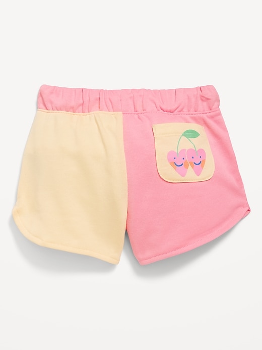 View large product image 1 of 2. Color-Block Graphic French-Terry Shorts for Toddler Girls