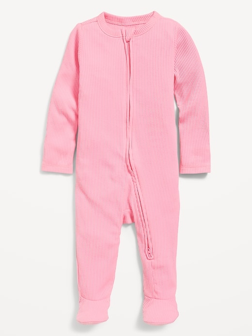 View large product image 1 of 2. Ribbed 2-Way-Zip Sleep &amp; Play Footed One-Piece for Baby