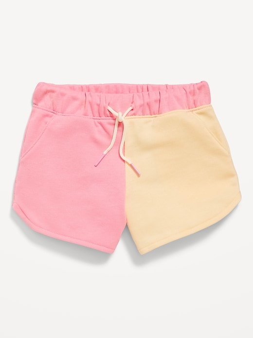 View large product image 2 of 2. Color-Block Graphic French-Terry Shorts for Toddler Girls