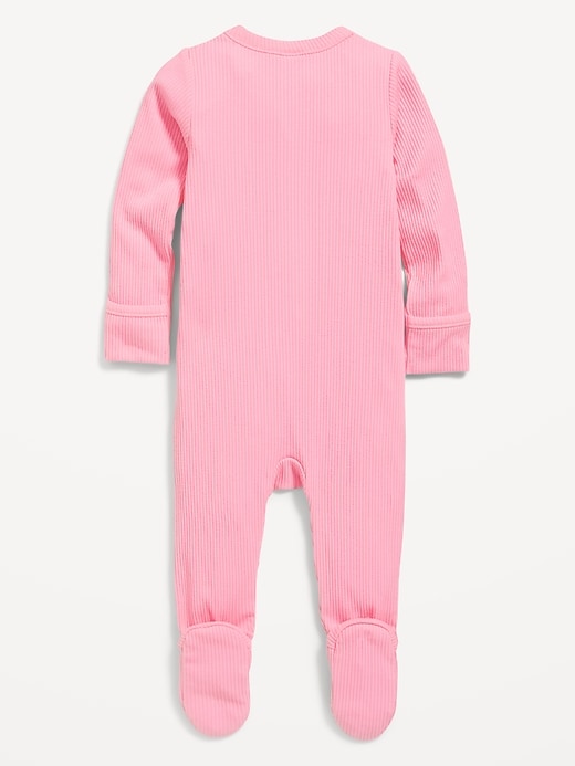 View large product image 2 of 2. Ribbed 2-Way-Zip Sleep &amp; Play Footed One-Piece for Baby