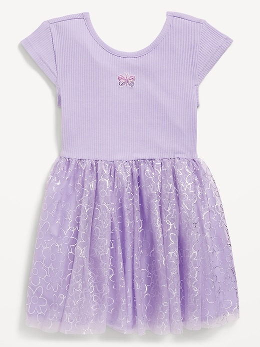 View large product image 2 of 2. Short-Sleeve Fit and Flare Tutu Dress for Toddler Girls