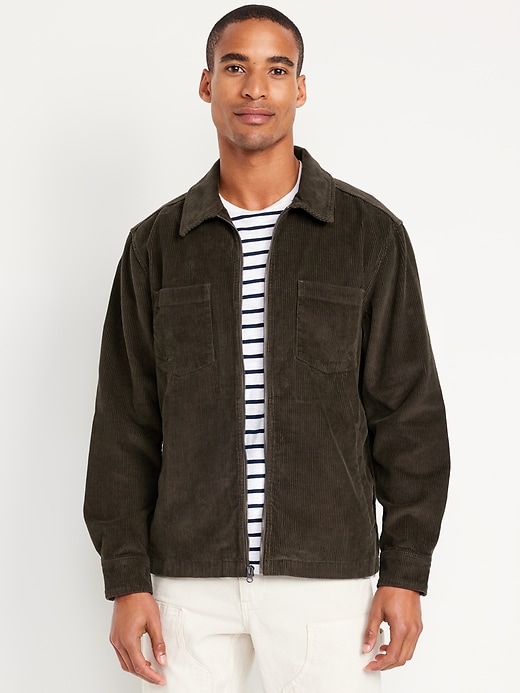 Image number 1 showing, Loose Fit Corduroy Zip Shirt