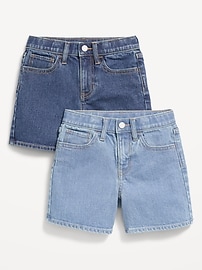 Image number 1 showing, High-Waisted Jean Midi Shorts 2-Pack for Girls