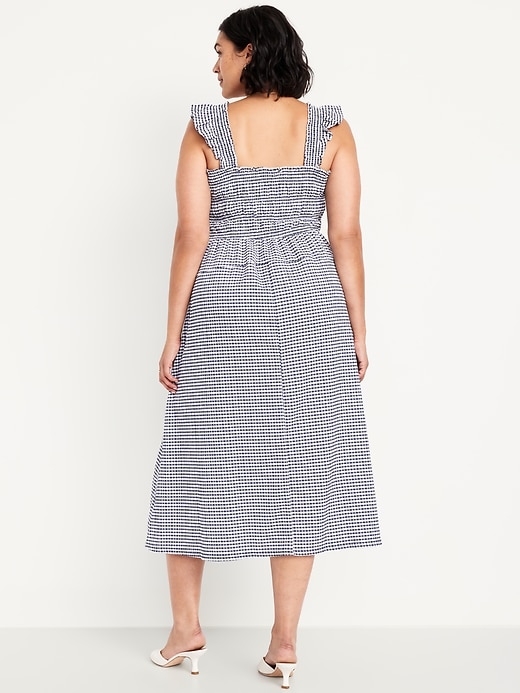 Image number 7 showing, Fit &amp; Flare Smocked Gingham Midi Dress