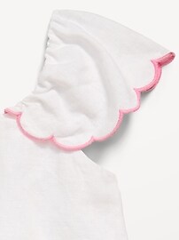Image number 2 showing, Short-Sleeve Linen-Blend Scallop-Trim Top for Toddler Girls