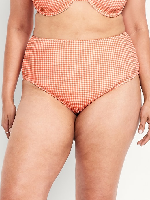 Image number 7 showing, High-Waisted Textured Bikini Swim Bottoms