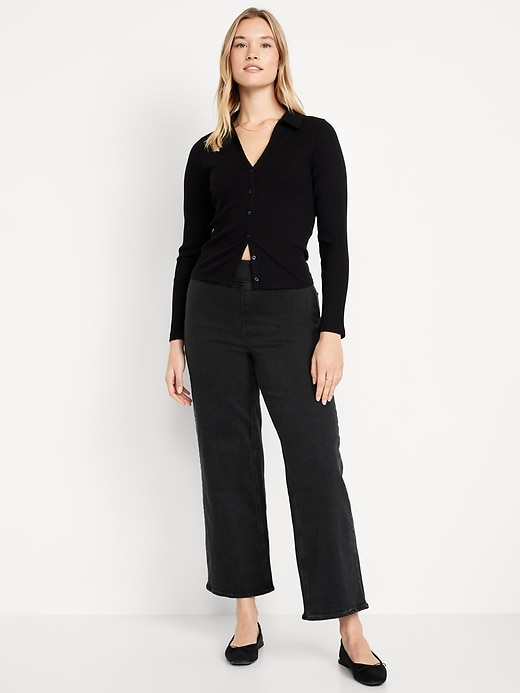 Image number 4 showing, High-Waisted Weekender Pull-On Crop Flare Jeans