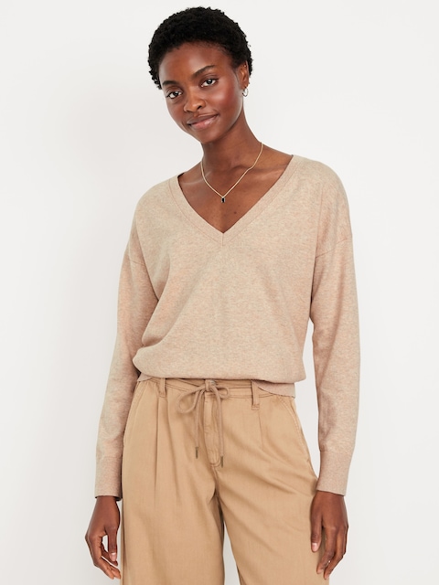 SoSoft Lite Loose V-Neck Sweater - Oatmeal Heather