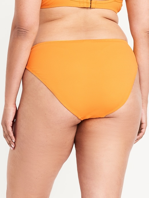 Image number 8 showing, Mid-Rise Textured Bikini Swim Bottoms